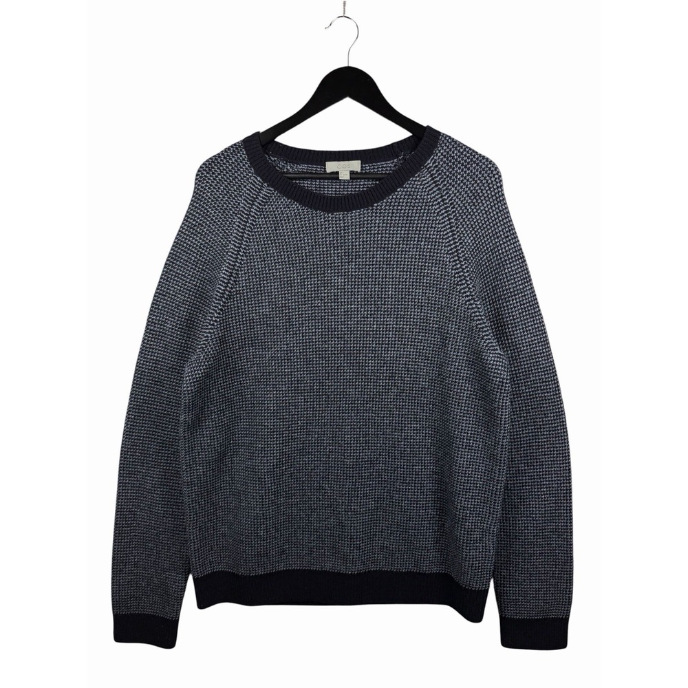 COS 70% Wool, 30% Yak Sweater Knit Jumper Men's Sz L, Bird's Eye, Navy Blue